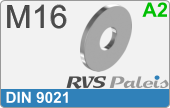 RVS  Sluitring Din 9021 M16