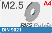 RVS  Sluitring Din 9021 M2,5