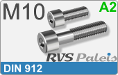 RVS Schroef Binnenzeskant Din 912 M10