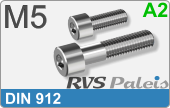 RVS Schroef Binnenzeskant Din 912 M5