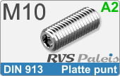 RVS Schroef Binnenzeskant Din 913 M10