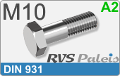 RVS Bout Buitenzeskant Din 931 M10