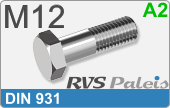 RVS Bout Buitenzeskant Din 931 M12