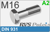 RVS Bout Buitenzeskant Din 931 M16