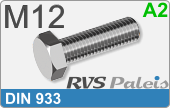 RVS Bout Buitenzeskant Din 933 M12