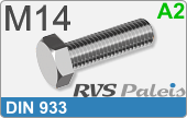 RVS Bout Buitenzeskant Din 933 M14