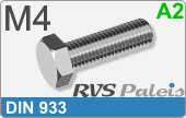 RVS Bout Buitenzeskant Din 933 M4