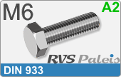 RVS Bout Buitenzeskant Din 933 M6