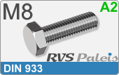 RVS Bout Buitenzeskant Din 933 M8