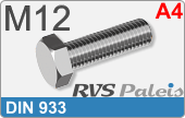 RVS Bout Buitenzeskant Din 933 M12