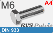 RVS Bout Buitenzeskant Din 933 M6