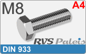 RVS Bout Buitenzeskant Din 933 M8