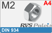 RVS  Zeskant Moeren Din 934 M2