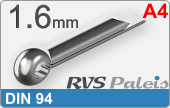 RVS  Splitpen Din 94  A4  1,6