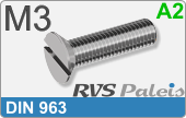 RVS Schroef Zaaggleuf Din 963 M3