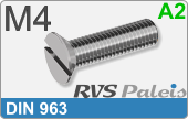 RVS Schroef Zaaggleuf Din 963 M4