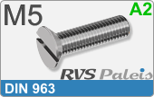 RVS Schroef Zaaggleuf Din 963 M5