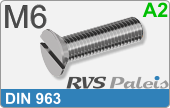 RVS Schroef Zaaggleuf Din 963 M6