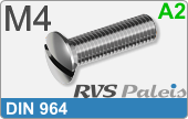 RVS Schroef Zaaggleuf Din 964 M4