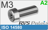 RVS Schroef Torx Iso 14580tx M3