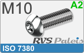 RVS Schroef Binnenzeskant Iso 7380 M10