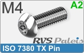 RVS  Veiligheidsschroeven Iso 7380 Pin Tx M4