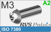 RVS Schroef Torx Iso 7380tx M3