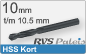 RVS  Spiraalboren Hss Korte Uitvoering 10,5mm