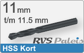 RVS  Spiraalboren Hss Korte Uitvoering 11,5mm