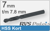 RVS  Spiraalboren Hss Korte Uitvoering 7,8mm
