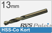 RVS  Spiraalboren Hss-co Korte Uitvoering 13mm