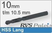 RVS  Spiraalboren Hss Lange Uitvoering 10,5mm