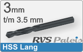RVS  Spiraalboren Hss Lange Uitvoering 3,5mm
