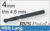 RVS  Spiraalboren Hss Lange Uitvoering 4,5mm
