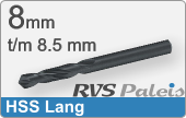 RVS  Spiraalboren Hss Lange Uitvoering 8,5mm