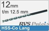 RVS  Spiraalboren Hss-co Lange Uitvoering 12,5mm