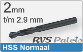 RVS  Spiraalboren Hss Normale Uitvoering 2,9mm
