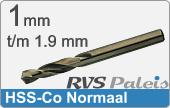 RVS  Spiraalboren Hss-co Normale Uitvoering 1,9mm
