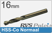 RVS  Spiraalboren Hss-co Normale Uitvoering 16mm