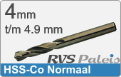 RVS  Spiraalboren Hss-co Normale Uitvoering 4,9mm