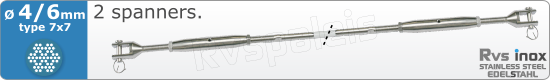 RVS  Geassembleerde Kabel 4-6mm(7x7) 2xm82757x746