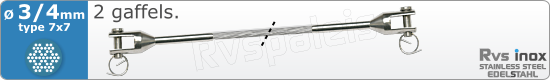 RVS  Geassembleerde Kabel 3-4mm(7x7) 2xm83167x734