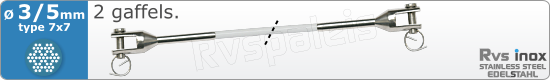 RVS  Geassembleerde Kabel 3-5mm(7x7) 2xm83167x735