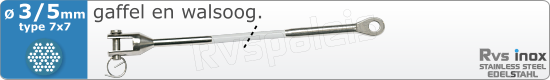 RVS  Geassembleerde Kabel 3-5mm(7x7) M8316m83177x735