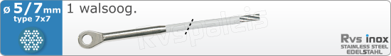 RVS  Geassembleerde Kabel 5-7mm(7x7) 1xm83177x757