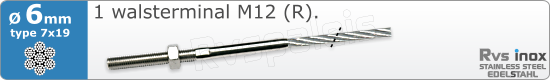 RVS  Geassembleerde Kabel 6mm(7x19) 1xm83207x196