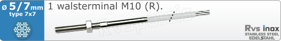 RVS  Geassembleerde Kabel 5-7mm(7x7) 1xm83207x757