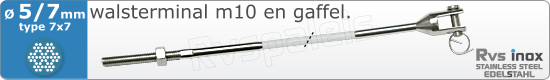RVS  Geassembleerde Kabel 5-7mm(7x7) M8320m83167x757