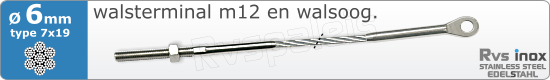 RVS  Geassembleerde Kabel 6mm(7x19) M8320m83177x196