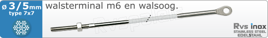 RVS  Geassembleerde Kabel 3-5mm(7x7) M8320m83177x735